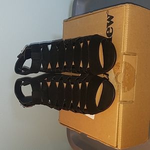 BLACK VELVET OPEN TOE DRESS SANDAL